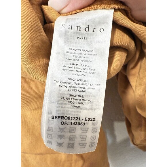 Sandro Short Dress With Fancy Neckline A Line Dress Long Sleeve Size 6 Eu 38 - Picture 7 of 8